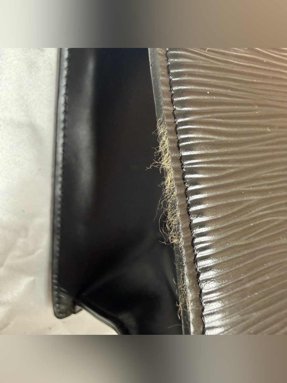Louis Vuitton Black Epi Leather Clutch Style Zipper Pouch Vintage LV - Picture 13 of 14